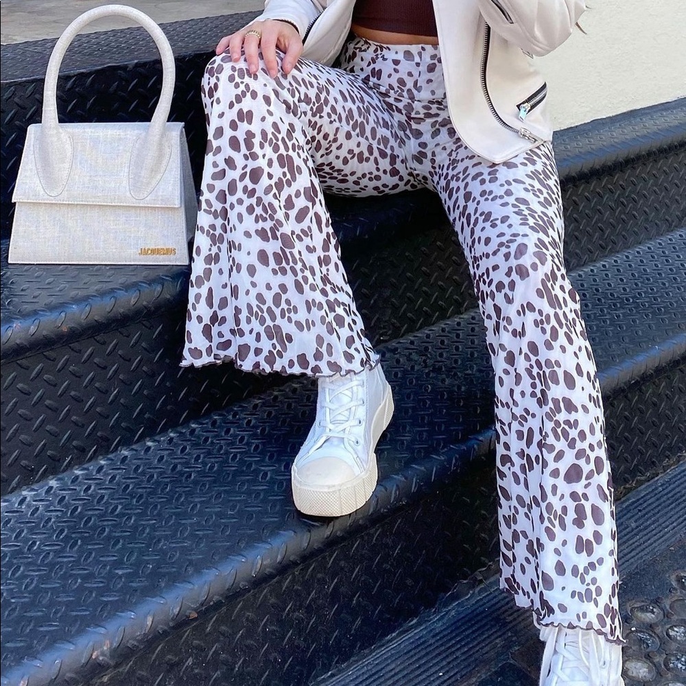 Cowhide stretchy pants